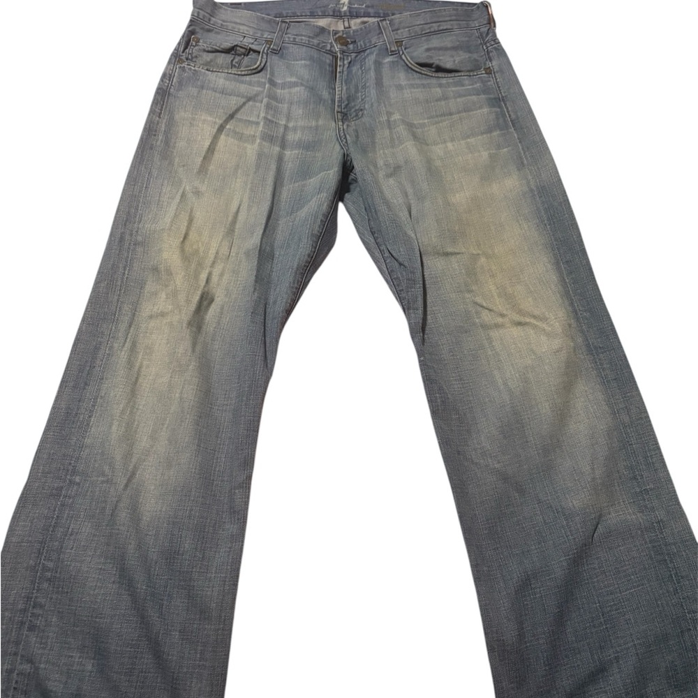7 For All Mankind Relaxed Fit Faded Blue Jeans
